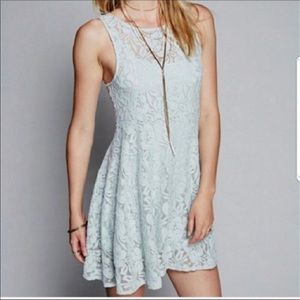 Free People Miles of Lace Dress in mint green size Medium